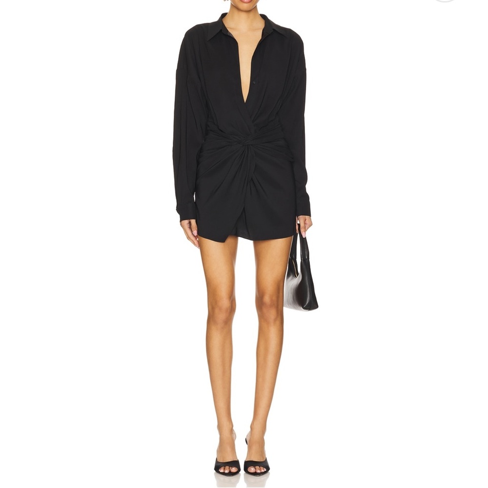 REVOLVE Mother of All Black silk minidress